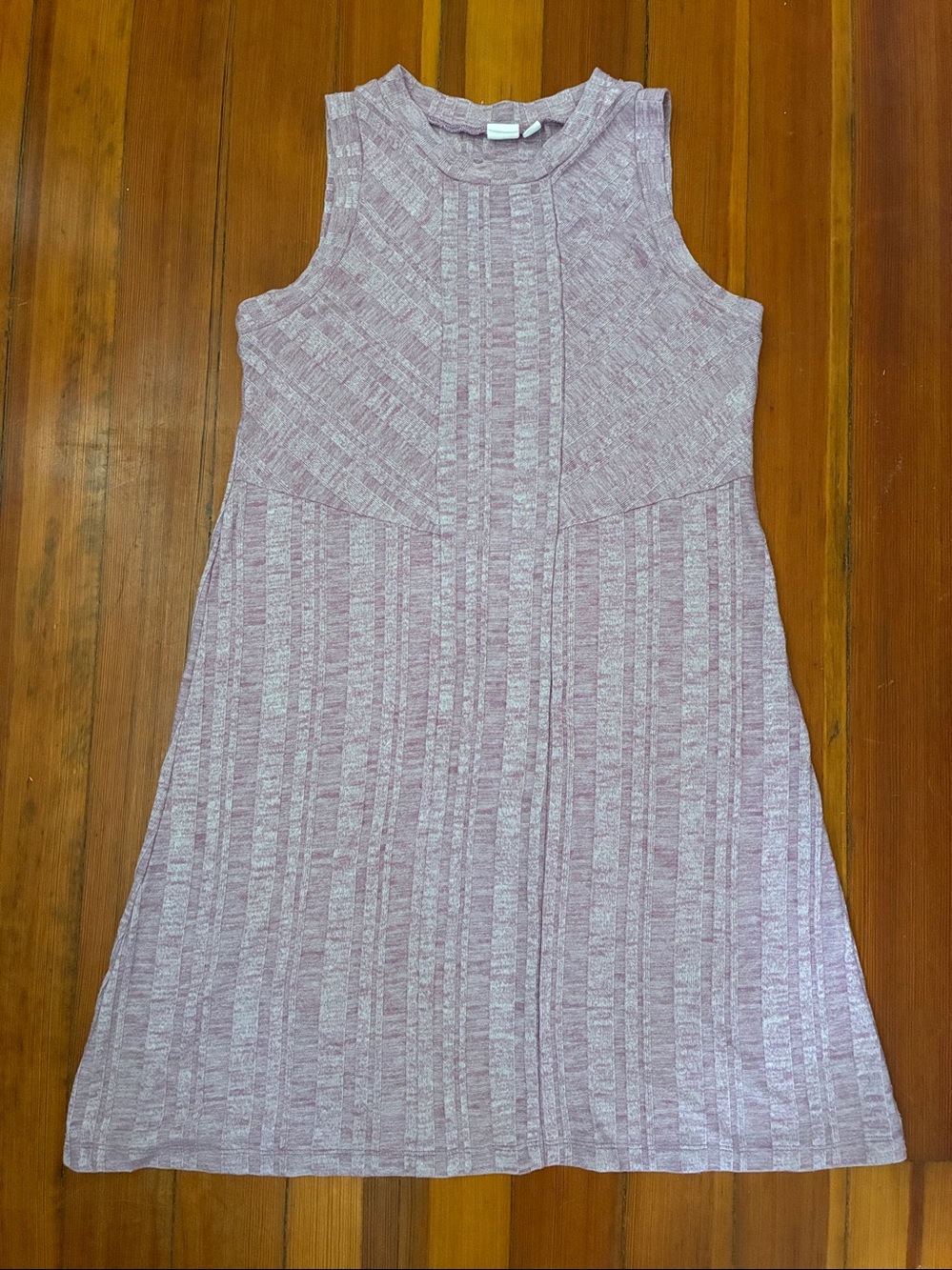 Sleeveless dress size S fits like size XS Gap light purple mauve slub stripe
